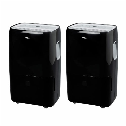 TCL Smart 50 Pint Smart Dehumidifier with Voice Control for Home, Black (2 Pack) Perspective: front