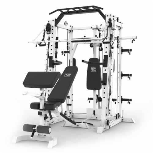 Marcy SM 7409 Smith Machine Cage Multi Purpose Home Gym Training System White 5 Piece Gerbes Super Markets