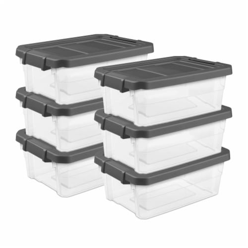 Large Plastic Storage Tote 54 Qt Container Clear Stackable Box With Lid Bin  1Pc