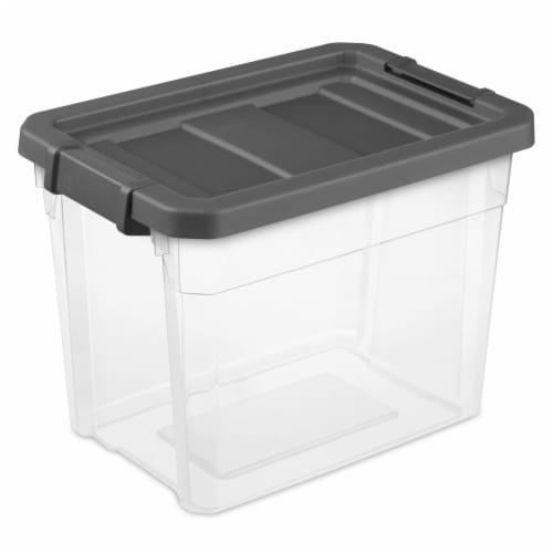 Sterilite 30 Qt Clear Plastic Stackable Storage Bin w/ Grey Latch Lid, 12  Pack, 12pk - Kroger