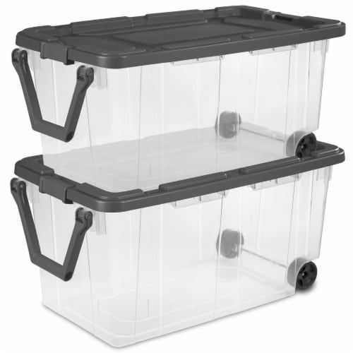 Sterilite Lidded Stackable 18 Gallon Storage Tote Container, Purple &  Reviews