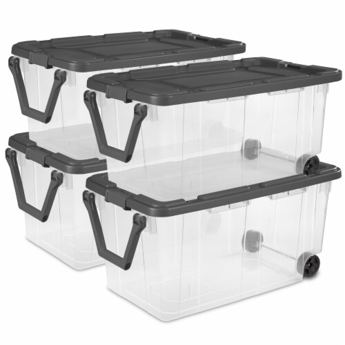 White Large Plastic Storage Bin, 1 - Harris Teeter