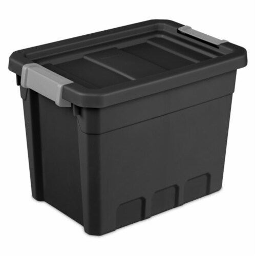 Sterilite 7.5 Gal Rugged Industrial Storage Totes w/ Latch Lids, Black (6  Pack), 1 Piece - Ralphs