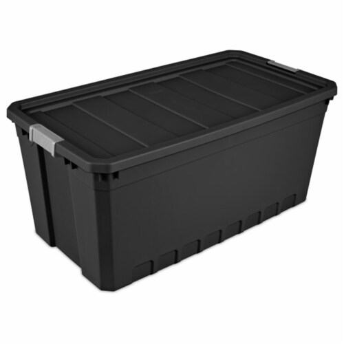 Sterilite 50 Gal Rugged Industrial Stackable Storage Tote w/ Lid, Black, 9  Pack, 1 Piece - Fry's Food Stores