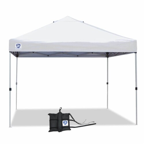 Z Shade 10 x 10 Foot Straight Leg Canopy Tent and Z Shade Leg Weight Bags White 2 Piece Smith s Food and Drug