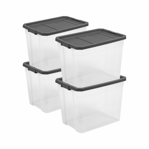 72 qt. Stack and Pull Clear Storage Box with Lid in Gray 500212 - The Home  Depot