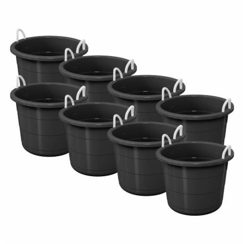 Life Story 17 Gal Flexible Plastic Storage Bucket w/ Rope Handles, Black, 8  Pack, 1 Piece - Kroger