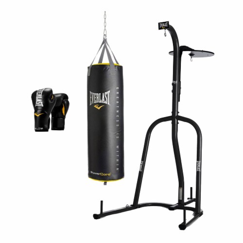 Everlast Dual Bag Stand, Powercore Nevatear 80 Pound Bag, and Pro Style ...