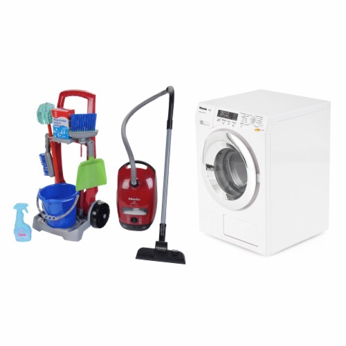 Theo Klein Pretend Play Cleaning Trolley, Miele Vacuum & Washing Machine Playset, 1 Piece - Fred