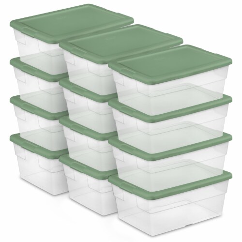 Sterilite 25 qt. Capacity Clear Plastic Storage Tote Bins with Lids (12-Pack)