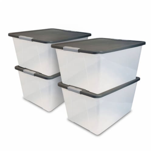 Rubbermaid Cleverstore 71 qt Latching Plastic Storage Container & Lid (4 Pack)