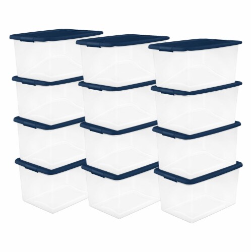 64 Qt 6PACK Plastic Tote Container Stackable Storage Bin w