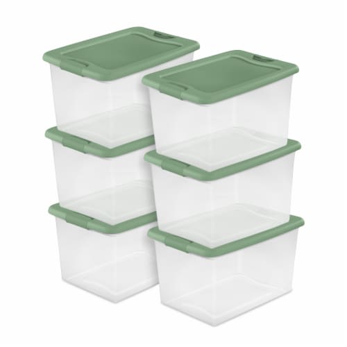 Rubbermaid - Cleverstore 30 Quart Plastic Storage Tote Container with Lid (6 Pack)