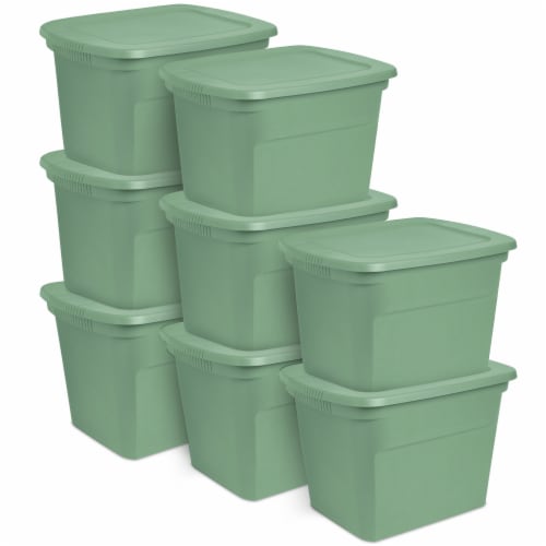 Sterilite 18 Gallon Stackable Storage Tote with Handles, Crisp Green (8  Pack), 1 Piece - Jay C Food Stores