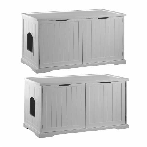 Merry Pet Cat Washroom Storage Bench with Removable Partition Wall 2 Pack 2 Piece Mariano s