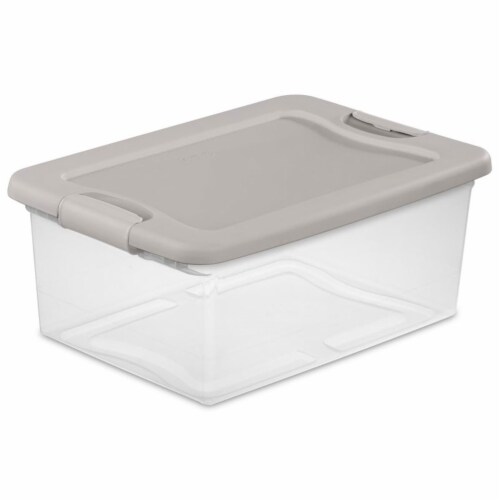 Sterilite 15 Quart Clear Plastic Latching Storage Container Box