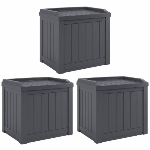 Outdoor 22 gallon resin plastic wicker storage 2025 bench