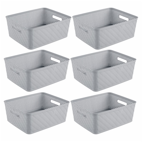 Sterilite 14'' x 11.5'' x 5'' Woven Rectangular Short Basket Organizer (6  Pack), 1 Piece - Ralphs