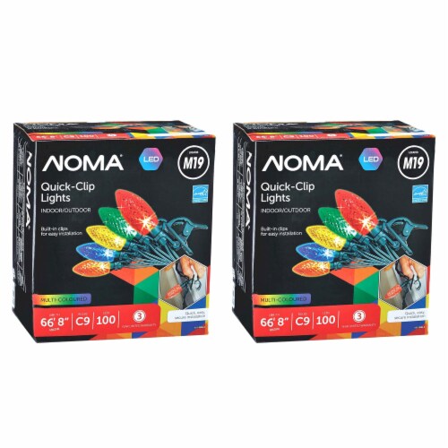 NOMA Quick Clip 100 LED C9 Lights for Indoor Outdoor Use Multicolor 2 Pack 2pk 66.8 ft Foods Co