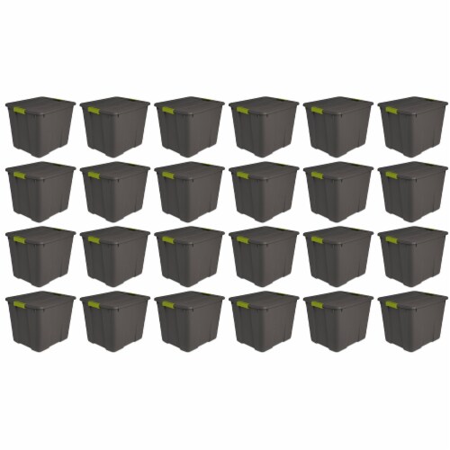 Sterilite 20 Gallon Stackable Plastic Storage Tote Bin with Lid Gray 24 Pack 24 Piece Fry s Food Stores