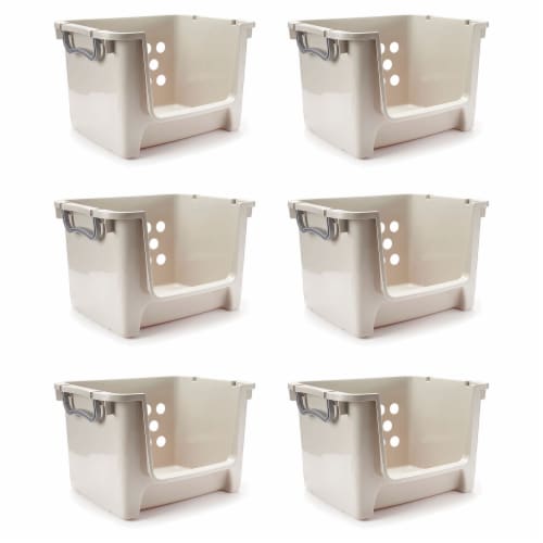 Sterilite Home Organization Stackable Open Storage Bin Container, Gray ...