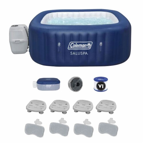 Coleman SaluSpa Atlantis Hot Tub w/Set of 4 Spa Seat & Headrest Pillows