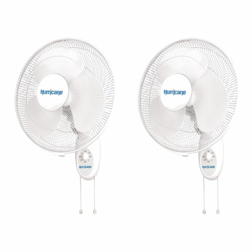 Hurricane Supreme 16 Inch 90 Degree Oscillating 3 Speed Wall Fan White 2 Pack 2 Piece Gerbes Super Markets