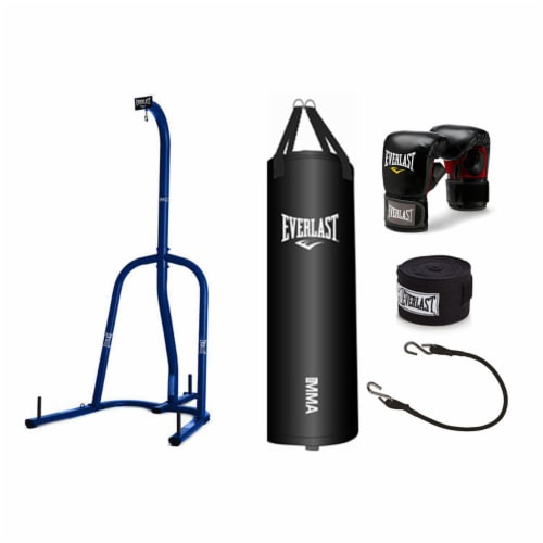 Everlast Single Station 100 Pound Punching Bag Stand and Nevatear Heavy Bag Kit 2 Piece Kroger