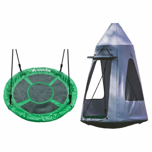gobaplay Round Platform Tree Swing and Polyethylene Rope with Hanging Tent Grey 2 Piece Smith s Food and Drug