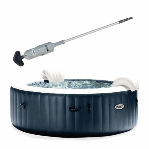 Intex Handheld Pool Vacuum with PureSpa 6 Person Inflatable Hot Tub Cobalt Blue 2 Piece King Soopers