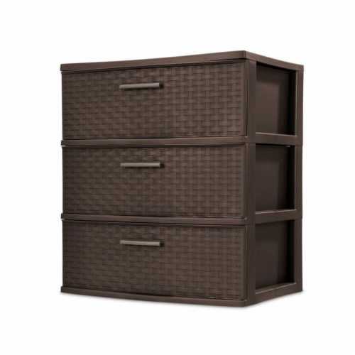 Sterilite 3 Drawer Wide Weave Storage Tower Plastic Organizer Drawers 2 Pack 2 Piece City Market