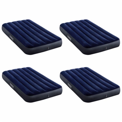 Intex Twin Size Downy Air Mattress Bed with Dura Beam Technology 4 Pack Blue 4 Piece QFC