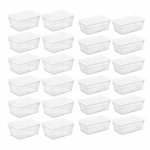 IRIS USA 20 Pack 5qt Plastic Storage Bin Tote Organizing Container with  Latching Lid, Clear