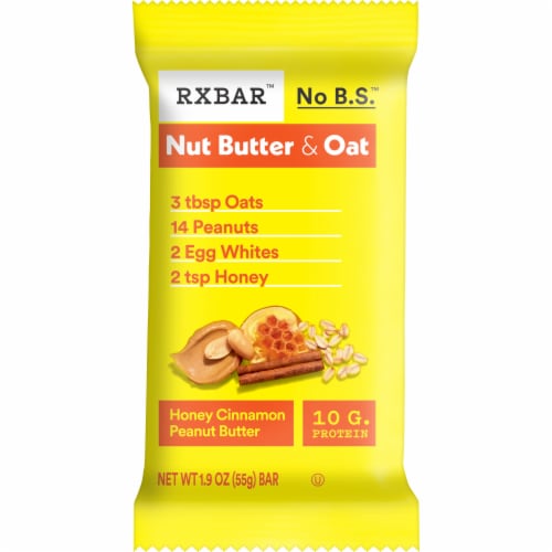 RXBAR® Nut Butter and Oat Honey Cinnamon Peanut Butter Protein Bars Perspective: front