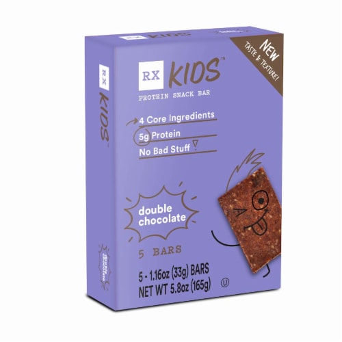 RX Kids Double Chocolate Protein Snack Bars Perspective: front