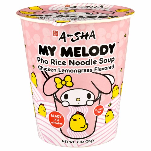 A-Sha Hello Kitty My Melody™ Pho Chicken Lemongrass Flavored Rice Noodle Soup Perspective: front