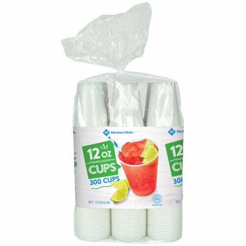 Member's Mark Translucent Plastic Cups, 12 Ounce (300 Count) Perspective: front
