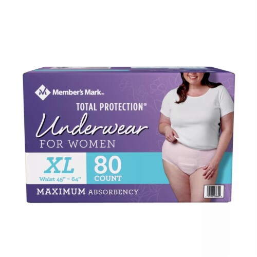 Member's Mark Total Protection Underwear for Women, Extra Large (80 Count),  1 unit - Fry's Food Stores