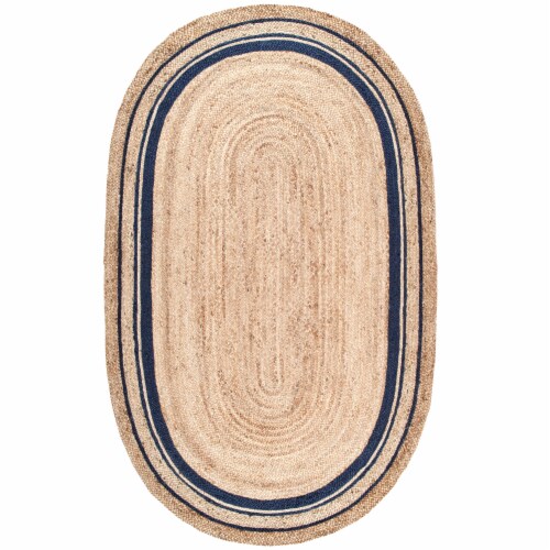nuLOOM Rikki Coastal Braided Jute Area Rug 3x5 Navy nuLOOM Rikki Coastal Braided Jute Area Rug 3x5 Navy