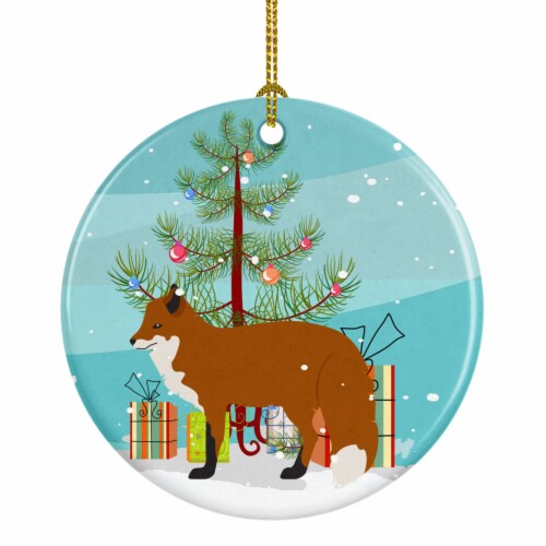 Red Fox Christmas Ceramic Ornament,, 1 King Soopers