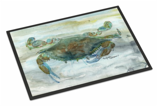 Carolines Treasures SC2002MAT Crab a leg up Watercolor Doormat 18x27 Perspective: front