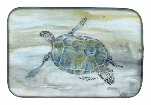 Carolines Treasures  SC2006DDM Sea Turtle Watercolor Dish Drying Mat Perspective: front