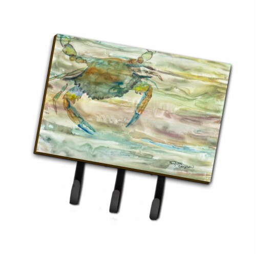 Carolines Treasures SC2013TH68 6 x 2 x 9 in. Blue Crab Sunset Leash or Key Holder Perspective: front