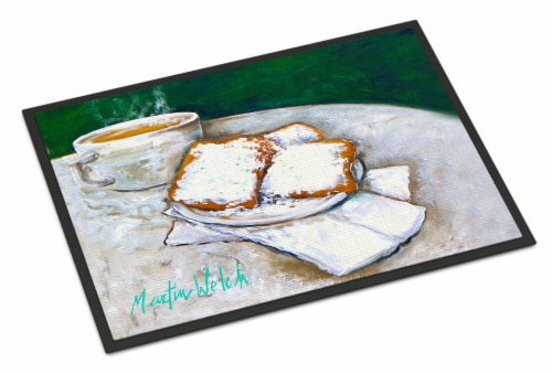 Carolines Treasures  MW1271MAT Breakfast Delight Beignets Indoor or Outdoor Mat Perspective: front