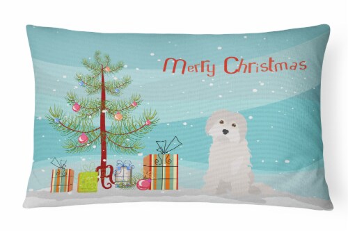 Carolines Treasures CK3501PW1216 Maltese #2 Christmas Tree Canvas Fabric Decora Perspective: front