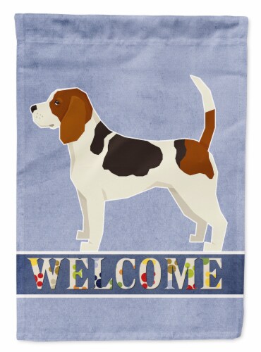 Carolines Treasures CK3578GF Beagle Welcome Garden Flag Perspective: front