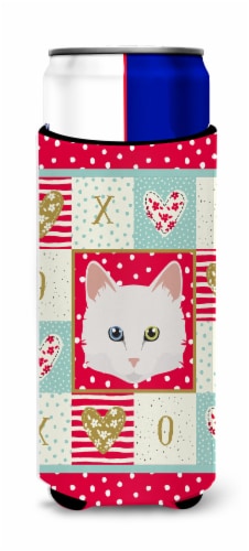 Carolines Treasures CK5175MUK Turkish Angora Cat Love Ultra Hugger for slim can Perspective: front