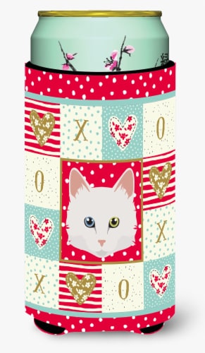 Carolines Treasures  CK5175TBC Turkish Angora Cat Love Tall Boy Hugger, Red Perspective: front