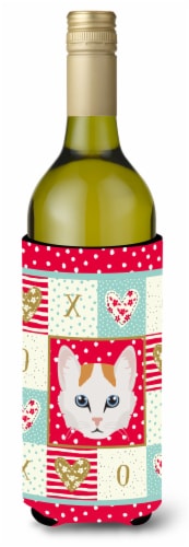 Carolines Treasures  CK5176LITERK Turkish Van Cat Love Wine Bottle Hugger, Red Perspective: front