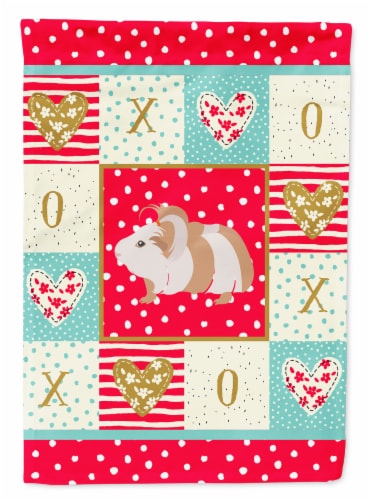Carolines Treasures  CK5434CHF Silkie Guinea Pig Love Flag Canvas House Size, Re Perspective: front